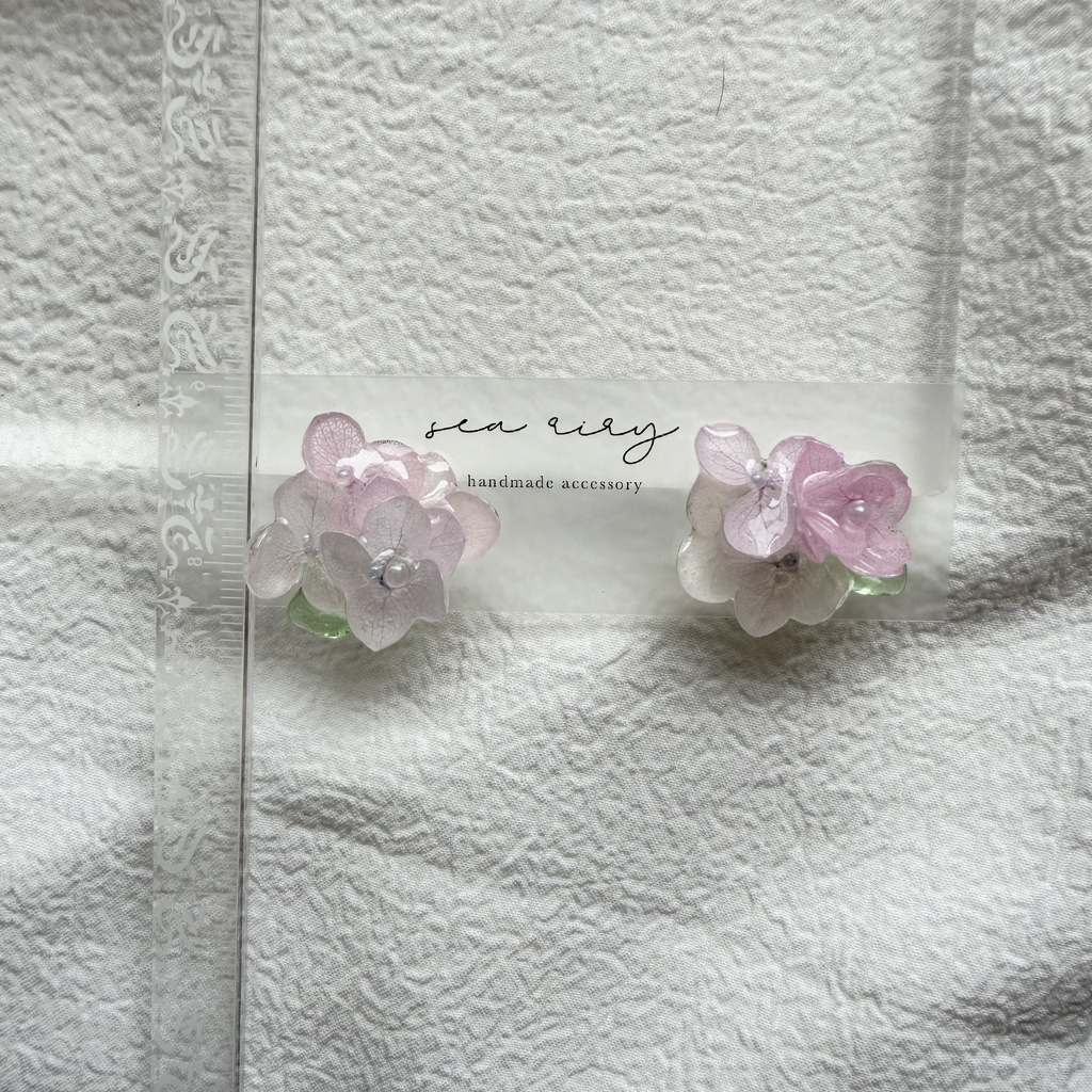 no.343 パステルライラックmixの紫陽花ピアス 本物のお花 アジサイ 紫陽花 サージカルステンレス ピアス