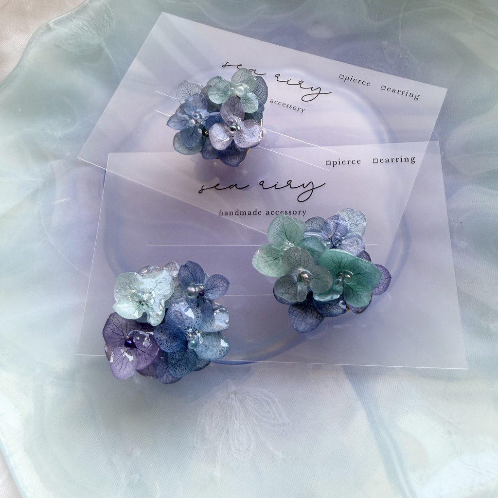 no.348 ブルーmixの紫陽花の帯留め 本物のお花 紫陽花 帯留め 帯飾り 和装小物 着物 ハンドメイド