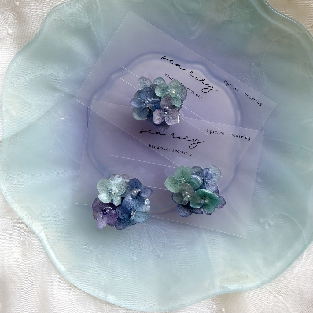 no.348 ブルーmixの紫陽花の帯留め 本物のお花 紫陽花 帯留め 帯飾り 和装小物 着物 ハンドメイド