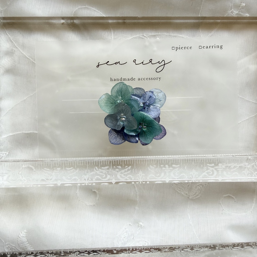 no.349 ブルーmixの紫陽花の帯留め 本物のお花 紫陽花 帯留め 帯飾り 和装小物 着物 ハンドメイド