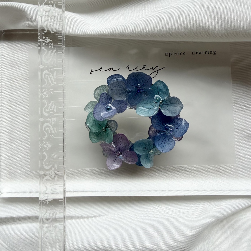 no.357 再販 ブルーmixの紫陽花ブローチ 本物のお花 紫陽花 帯留金具付き 帯留 着物 ハンドメイド