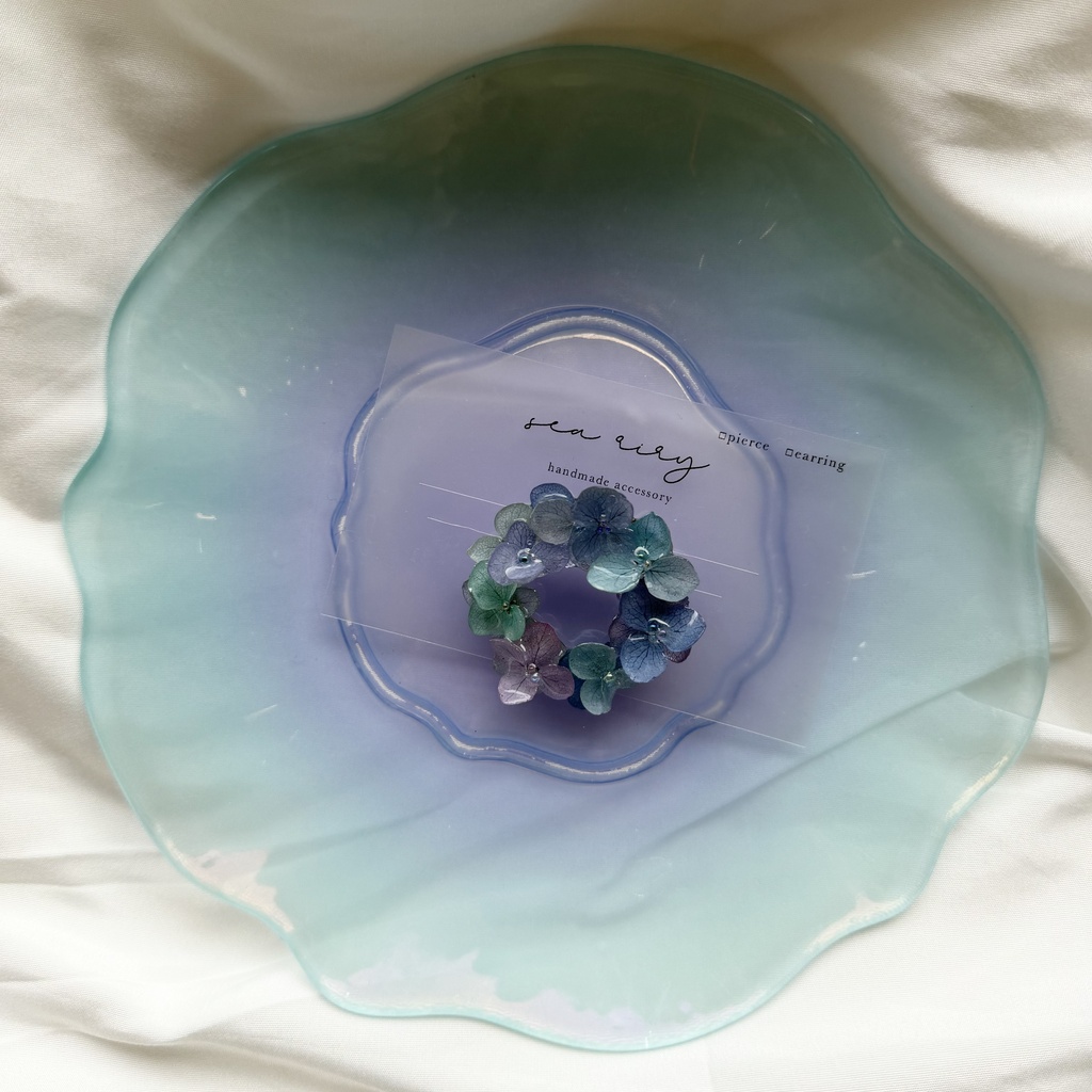 no.357 再販 ブルーmixの紫陽花ブローチ 本物のお花 紫陽花 帯留金具付き 帯留 着物 ハンドメイド