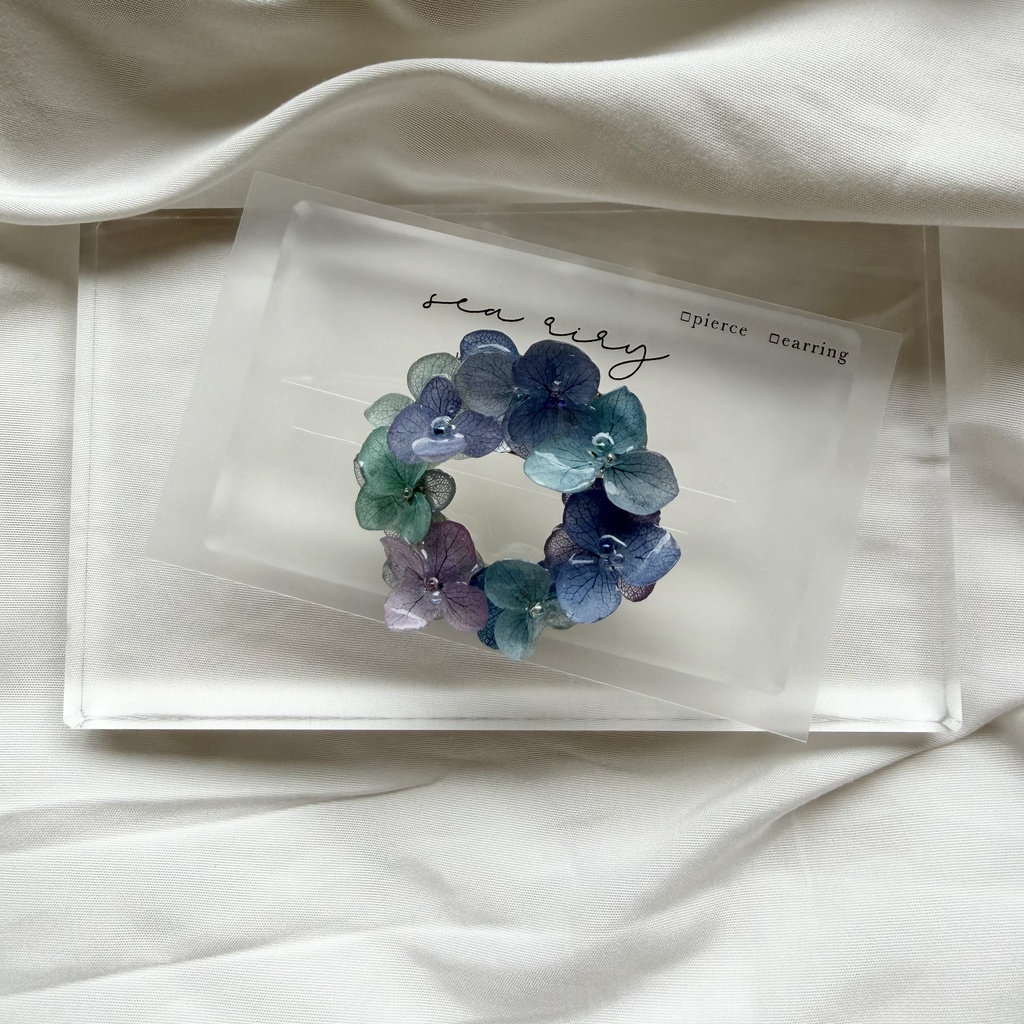 no.357 再販 ブルーmixの紫陽花ブローチ 本物のお花 紫陽花 帯留金具付き 帯留 着物 ハンドメイド