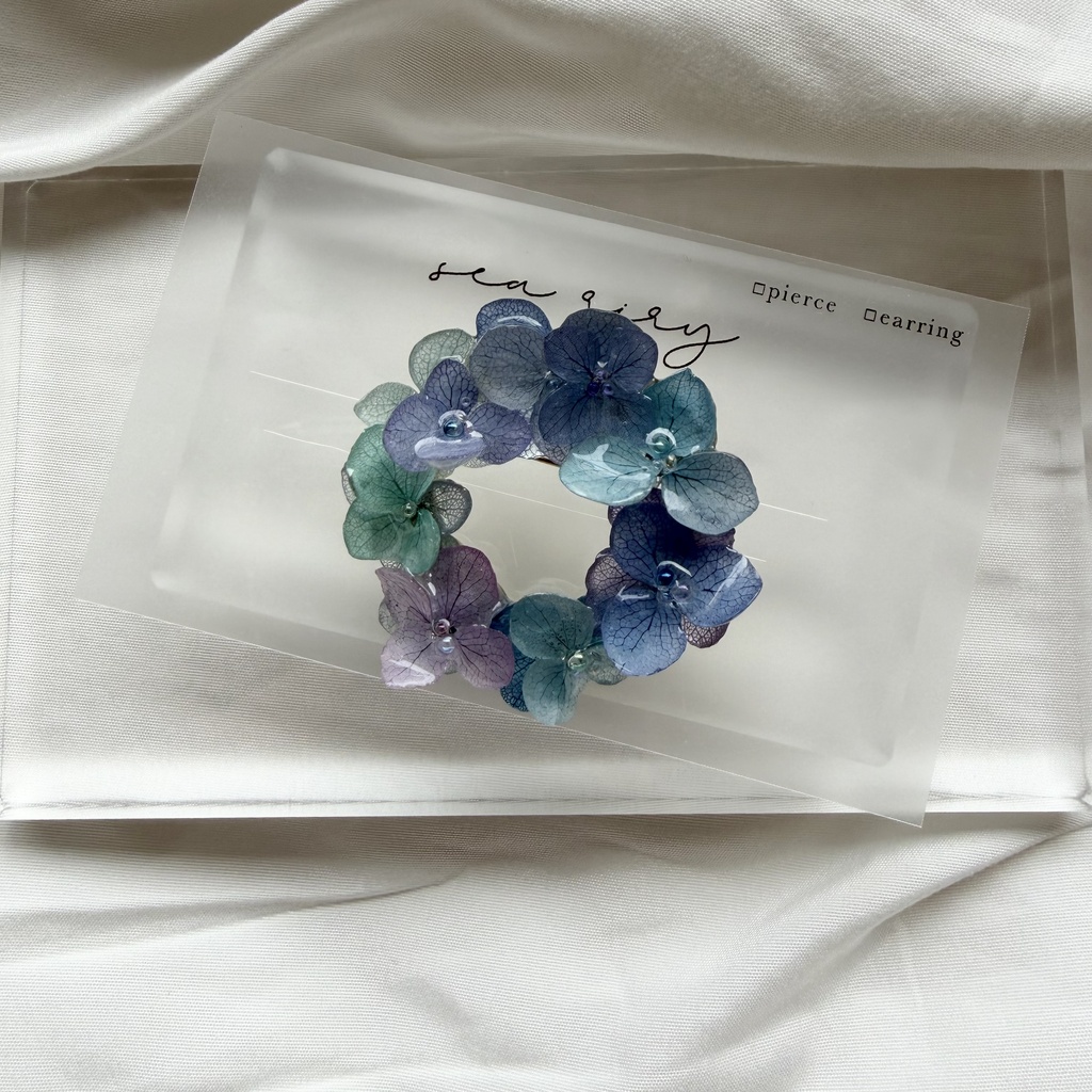 no.357 再販 ブルーmixの紫陽花ブローチ 本物のお花 紫陽花 帯留金具付き 帯留 着物 ハンドメイド