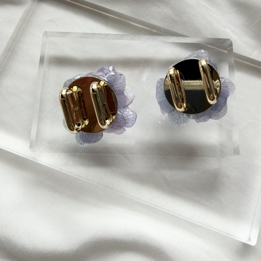 no.358 再販 マーメイドカラーの紫陽花の帯留 本物のお花 紫陽花 アジサイ 帯留 和装小物 着物
