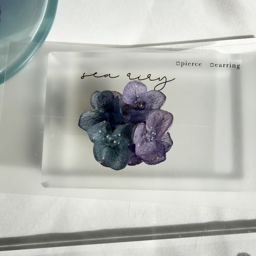 no.359 再販 マーメイドカラーの紫陽花の帯留 本物のお花 紫陽花 アジサイ 帯留 和装小物 着物