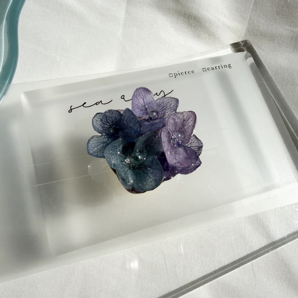 no.359 再販 マーメイドカラーの紫陽花の帯留 本物のお花 紫陽花 アジサイ 帯留 和装小物 着物