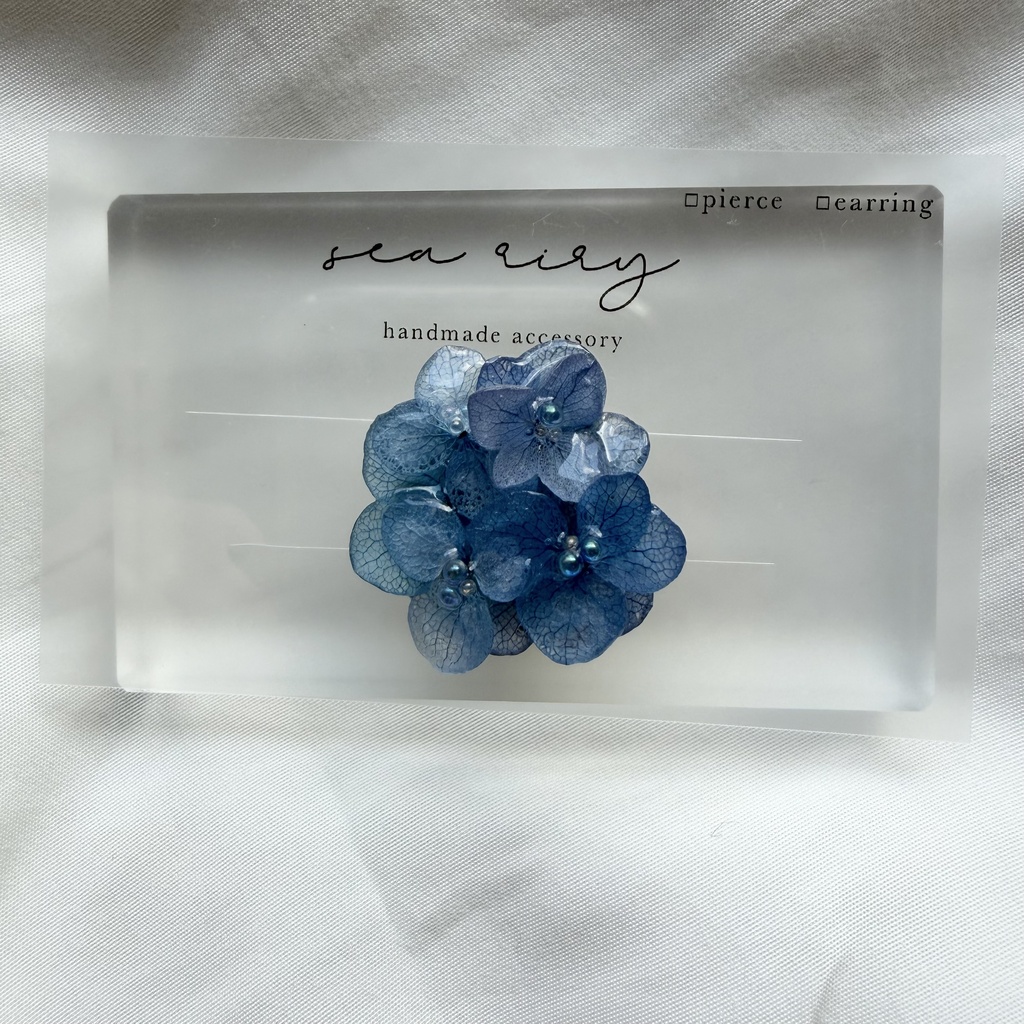 no.369 再販 ブルーグラデの紫陽花の帯留 本物のお花 紫陽花 アジサイ 帯留 和装小物 着物