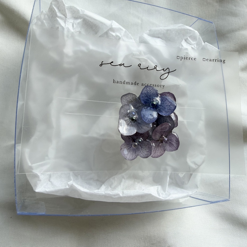 no.370 再販 パープルmixの紫陽花の帯留 本物のお花 紫陽花 アジサイ 帯留 和装小物 着物