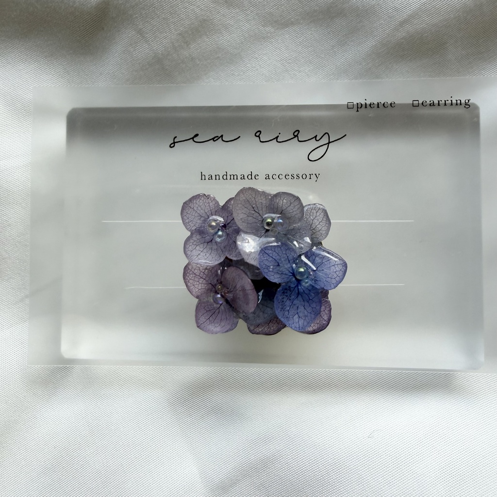 no.370 再販 パープルmixの紫陽花の帯留 本物のお花 紫陽花 アジサイ 帯留 和装小物 着物