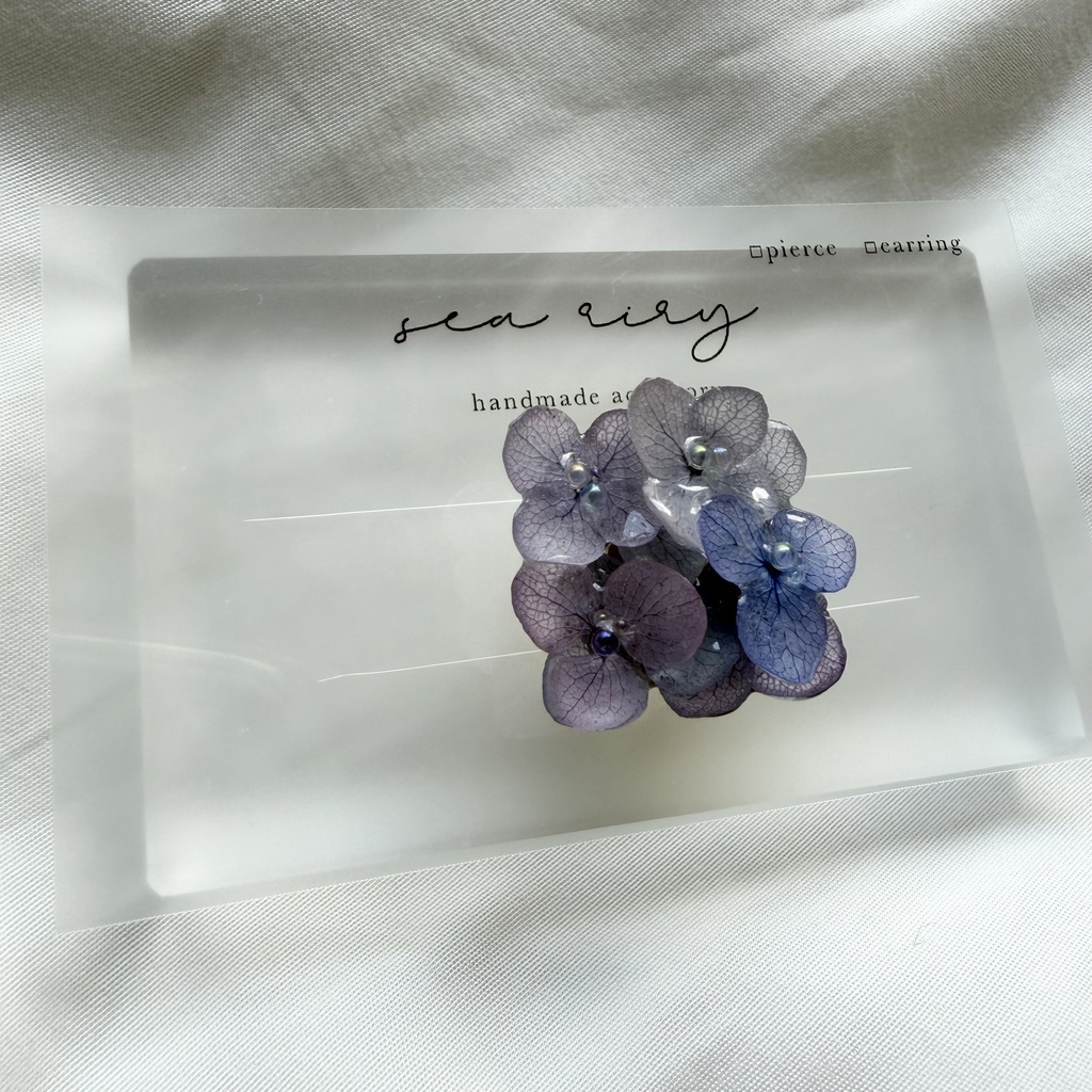 no.370 再販 パープルmixの紫陽花の帯留 本物のお花 紫陽花 アジサイ 帯留 和装小物 着物