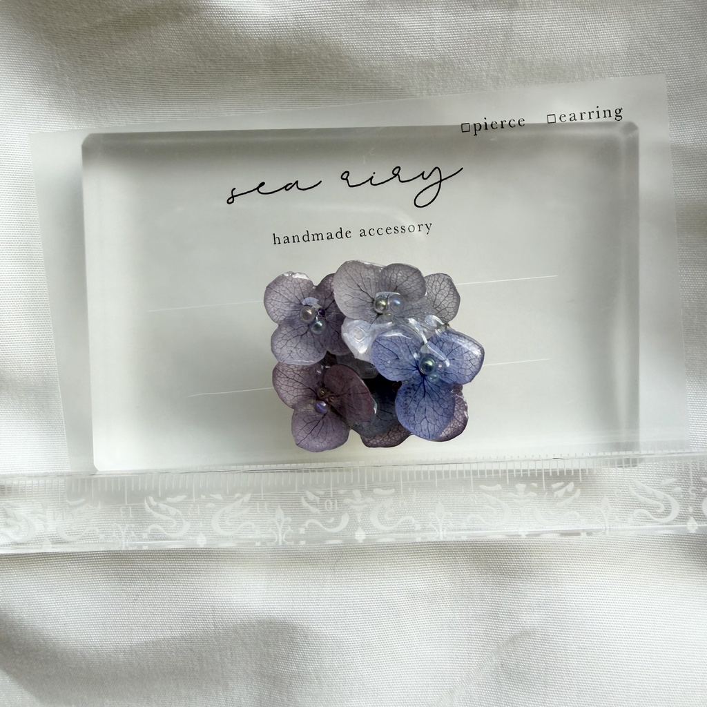 no.370 再販 パープルmixの紫陽花の帯留 本物のお花 紫陽花 アジサイ 帯留 和装小物 着物