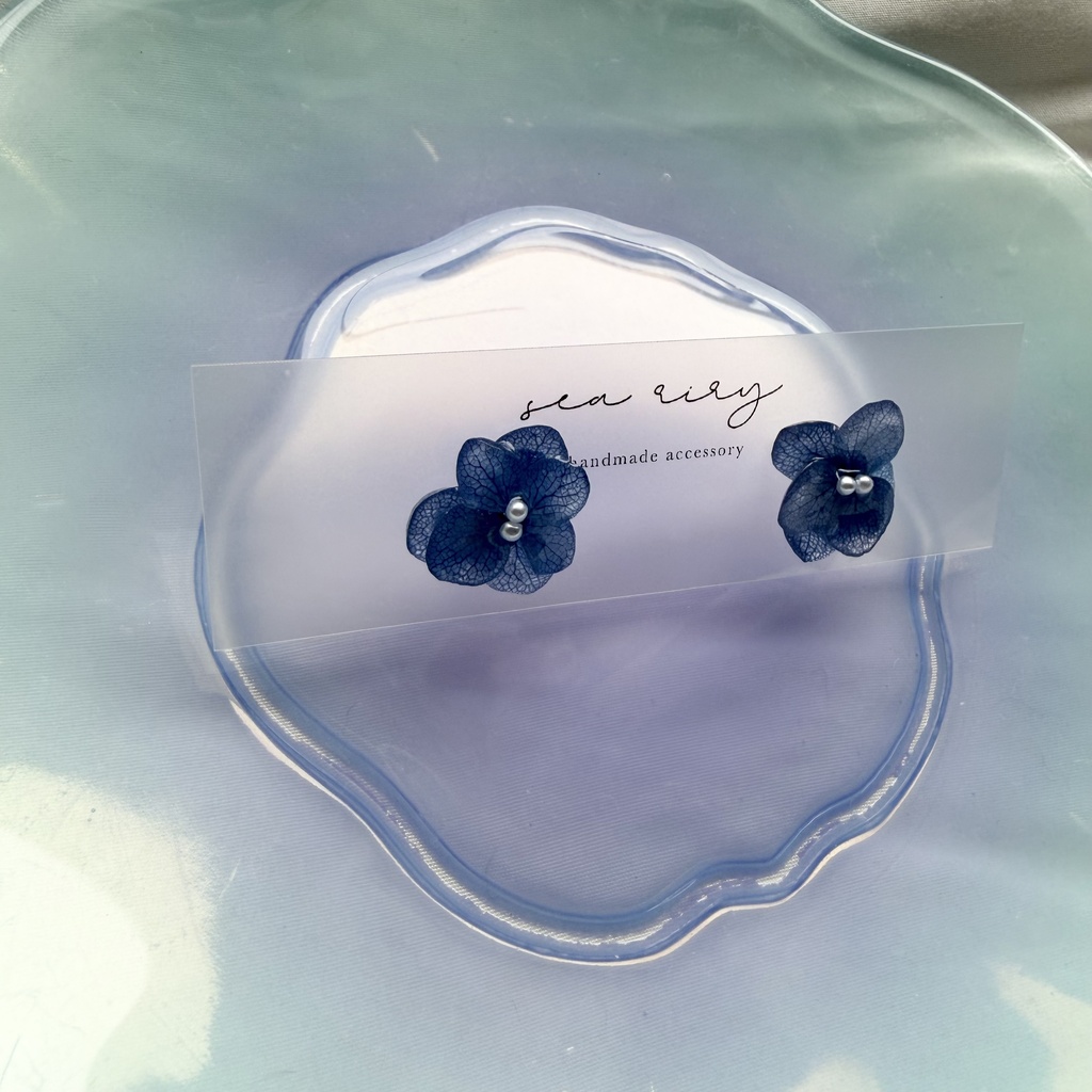 no.373 再販 ブルーグラデの紫陽花ピアス アジサイ 紫陽花 ブルー サージカルステンレス ピアス