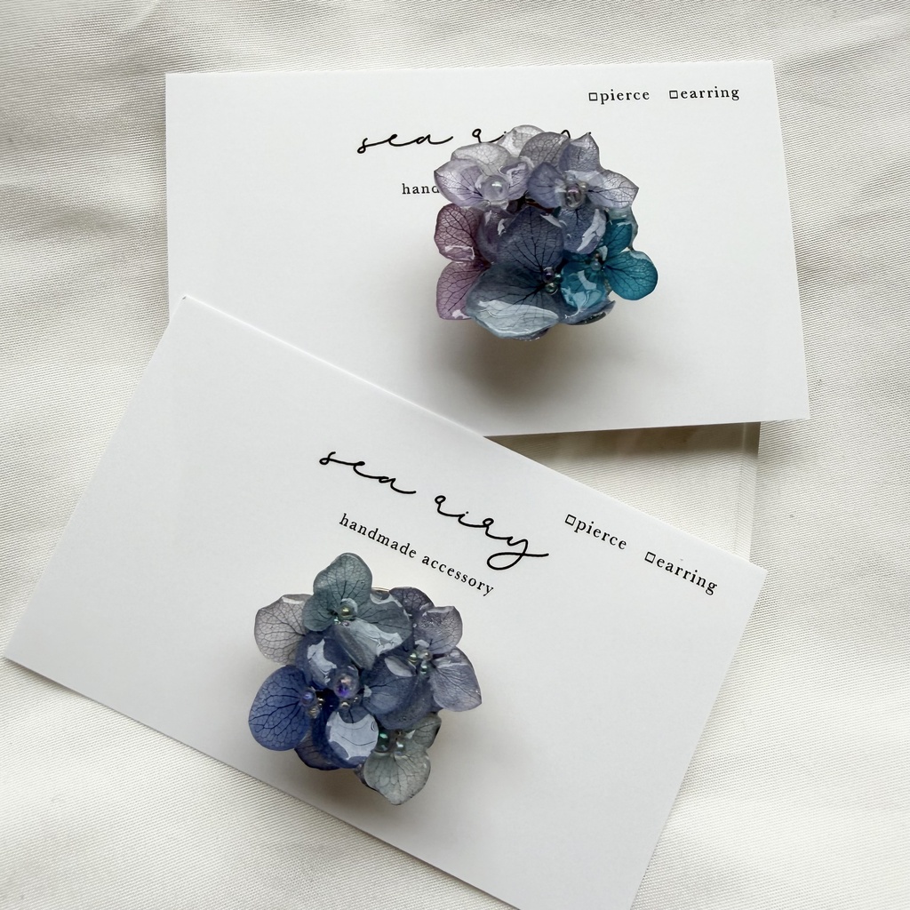 no.380 再販 ブルーmixの紫陽花の帯留 本物のお花 紫陽花 アジサイ 帯留 和装小物 着物