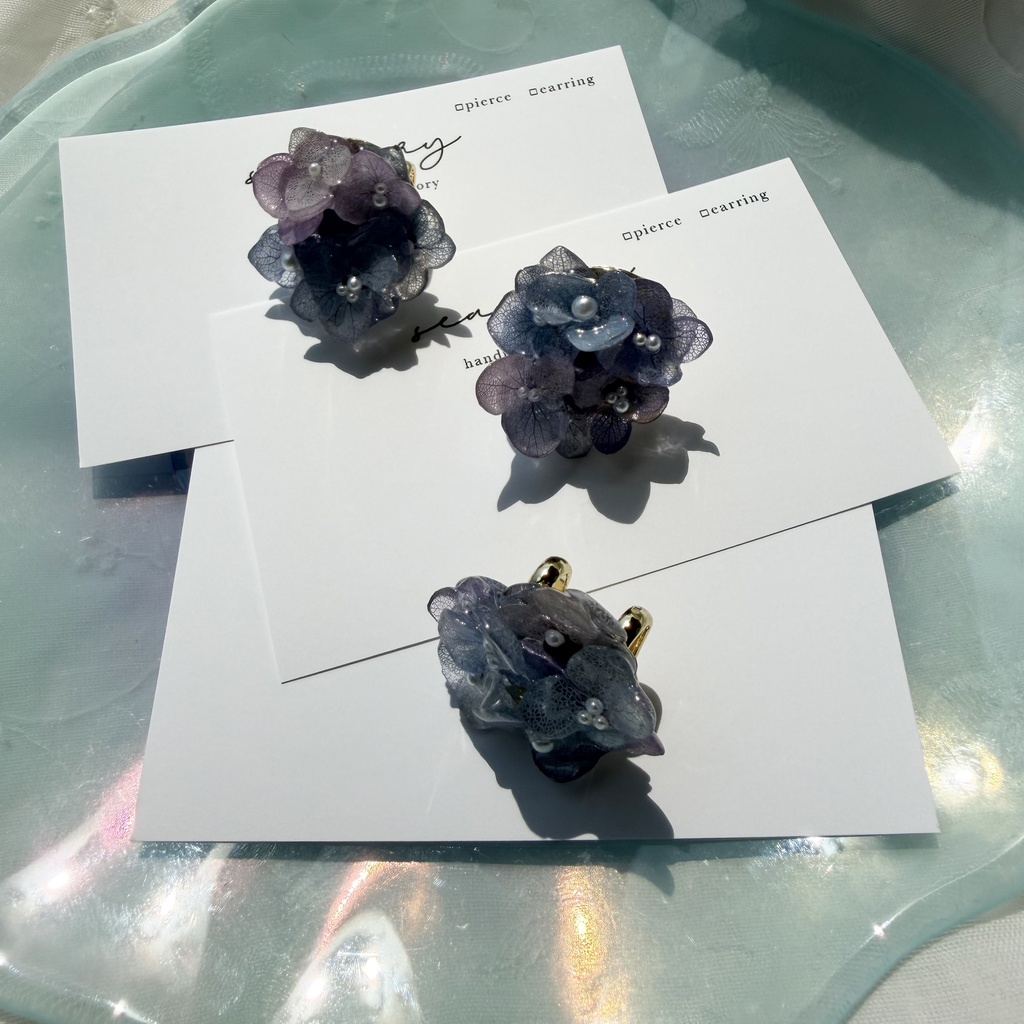 no.389 再販 パープルmixの紫陽花の帯留 本物のお花 紫陽花 アジサイ 帯留 和装小物 着物