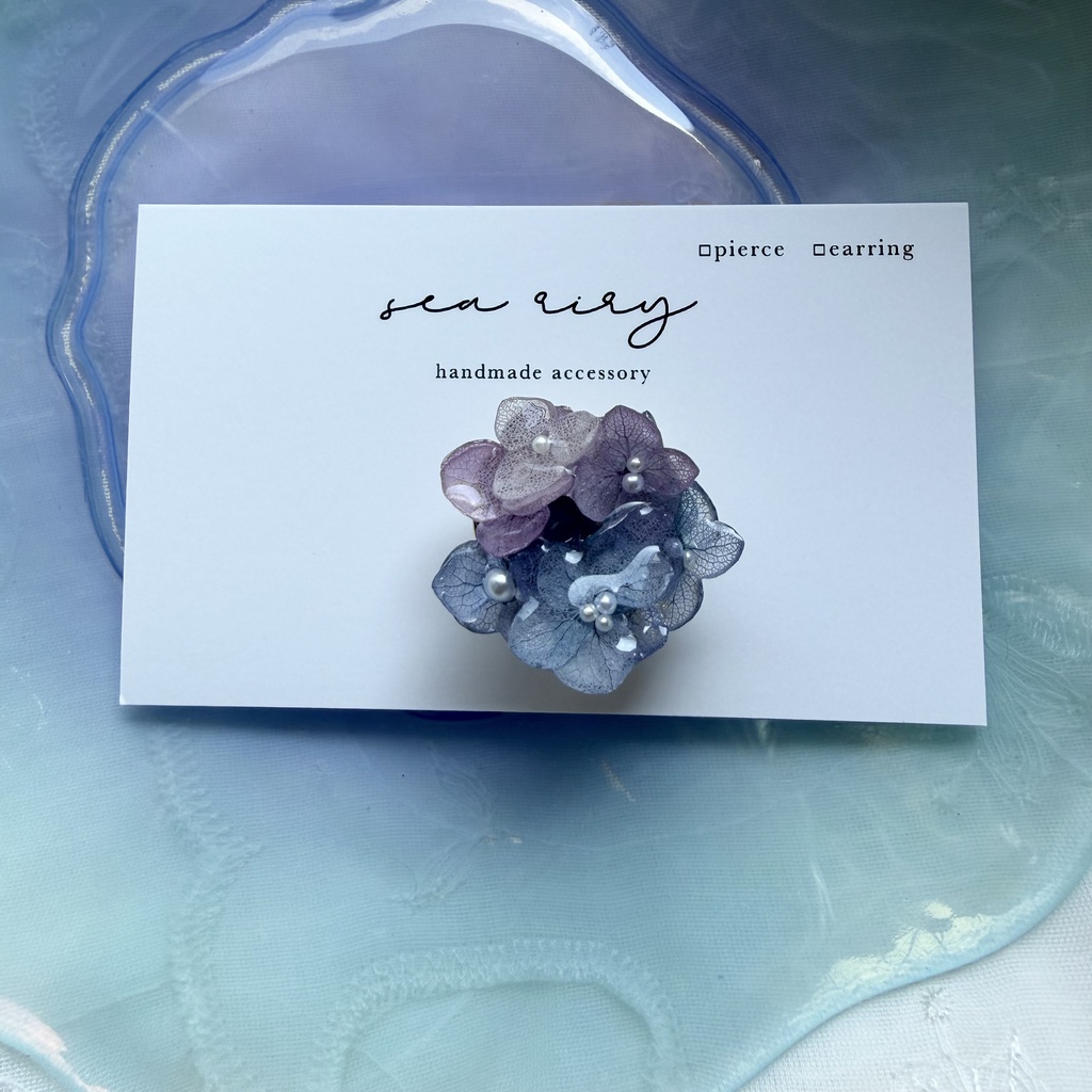 no.389 再販 パープルmixの紫陽花の帯留 本物のお花 紫陽花 アジサイ 帯留 和装小物 着物