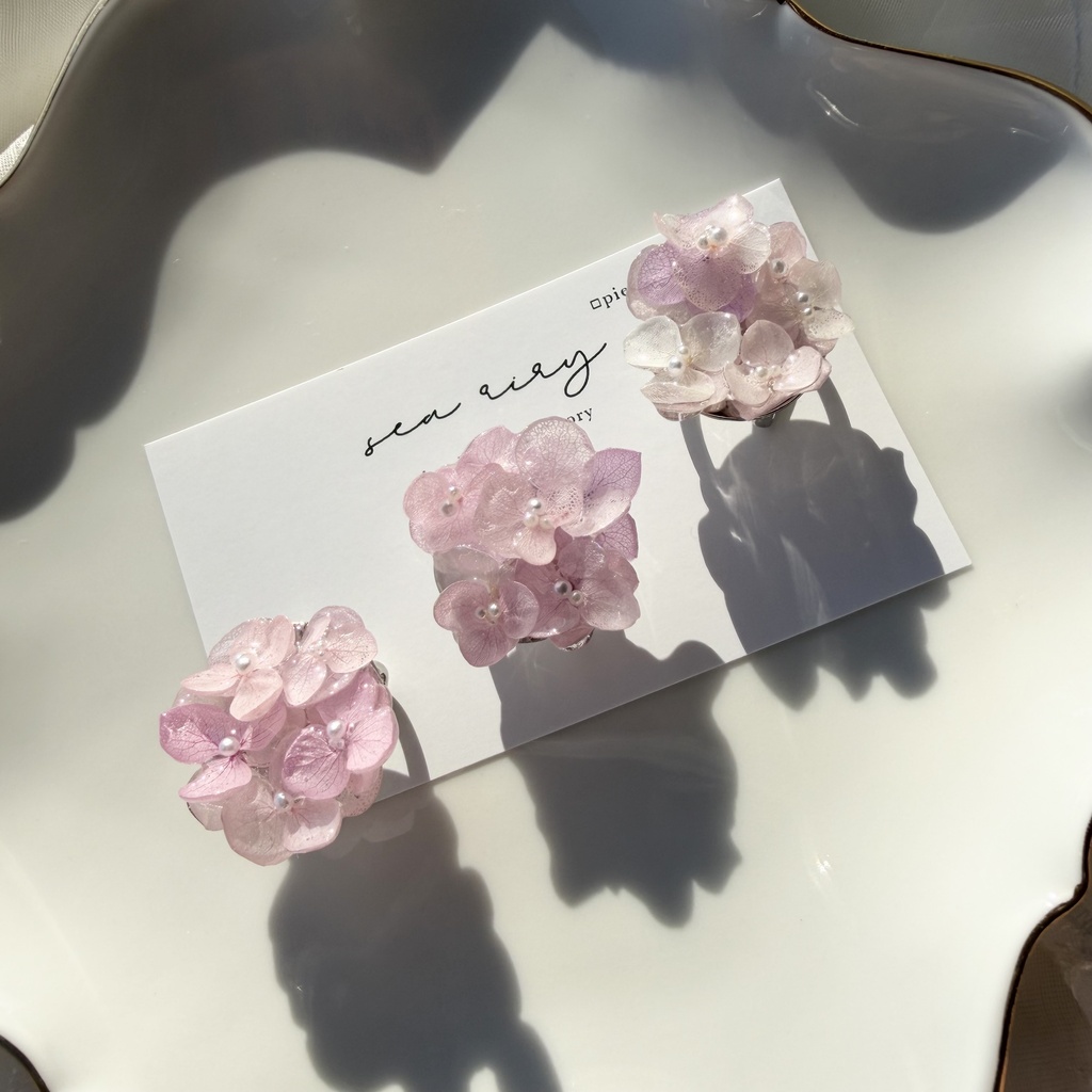no.399 再販 パステルライラックmixの紫陽花の帯留 あじさい アジサイ 和装小物 着物 ハンドメイド 帯留