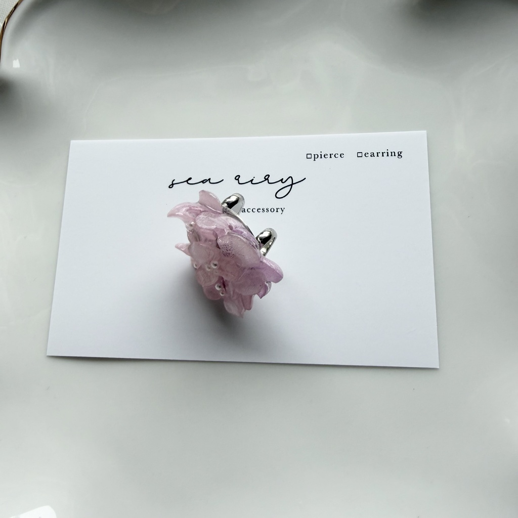no.399 再販 パステルライラックmixの紫陽花の帯留 あじさい アジサイ 和装小物 着物 ハンドメイド 帯留