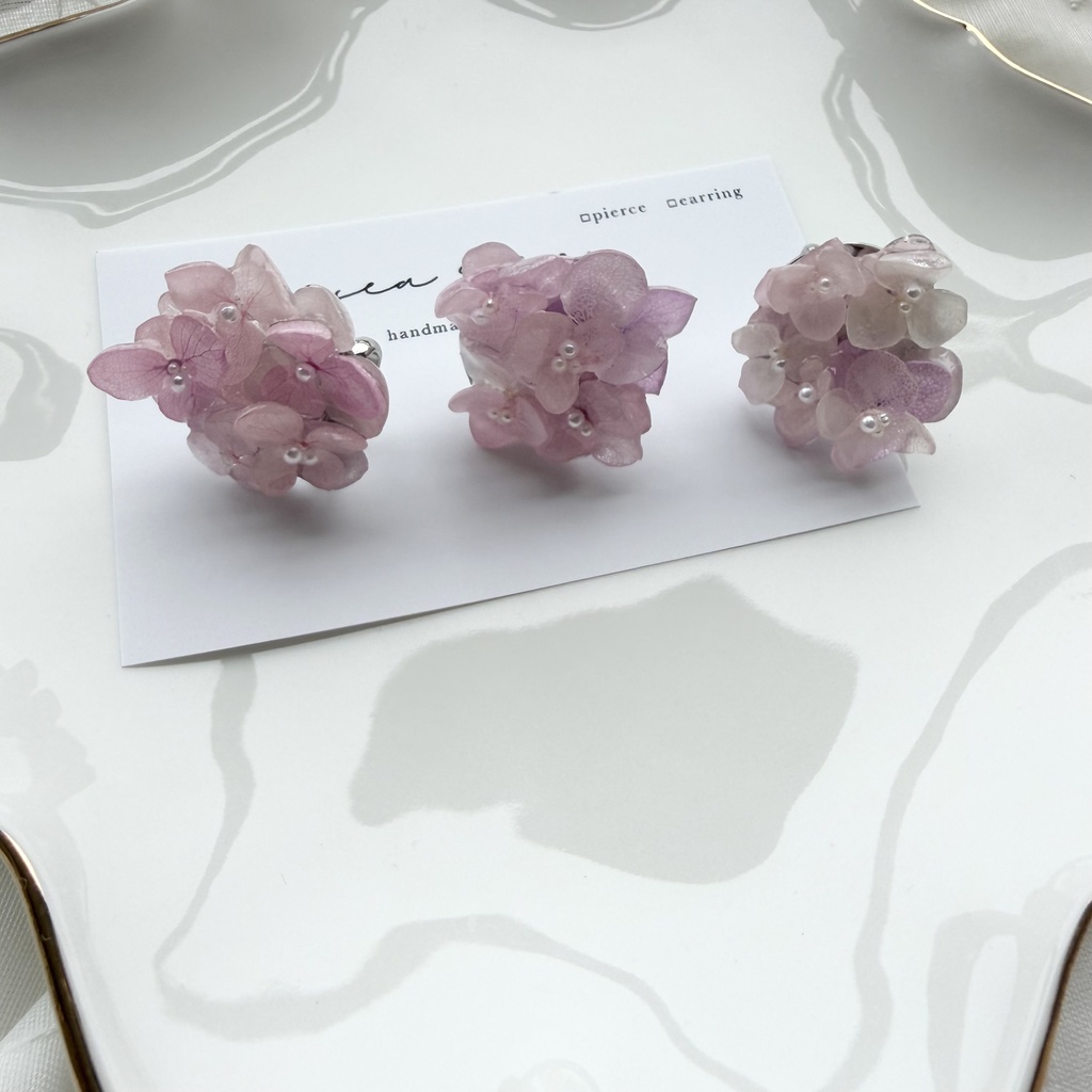 no.399 再販 パステルライラックmixの紫陽花の帯留 あじさい アジサイ 和装小物 着物 ハンドメイド 帯留
