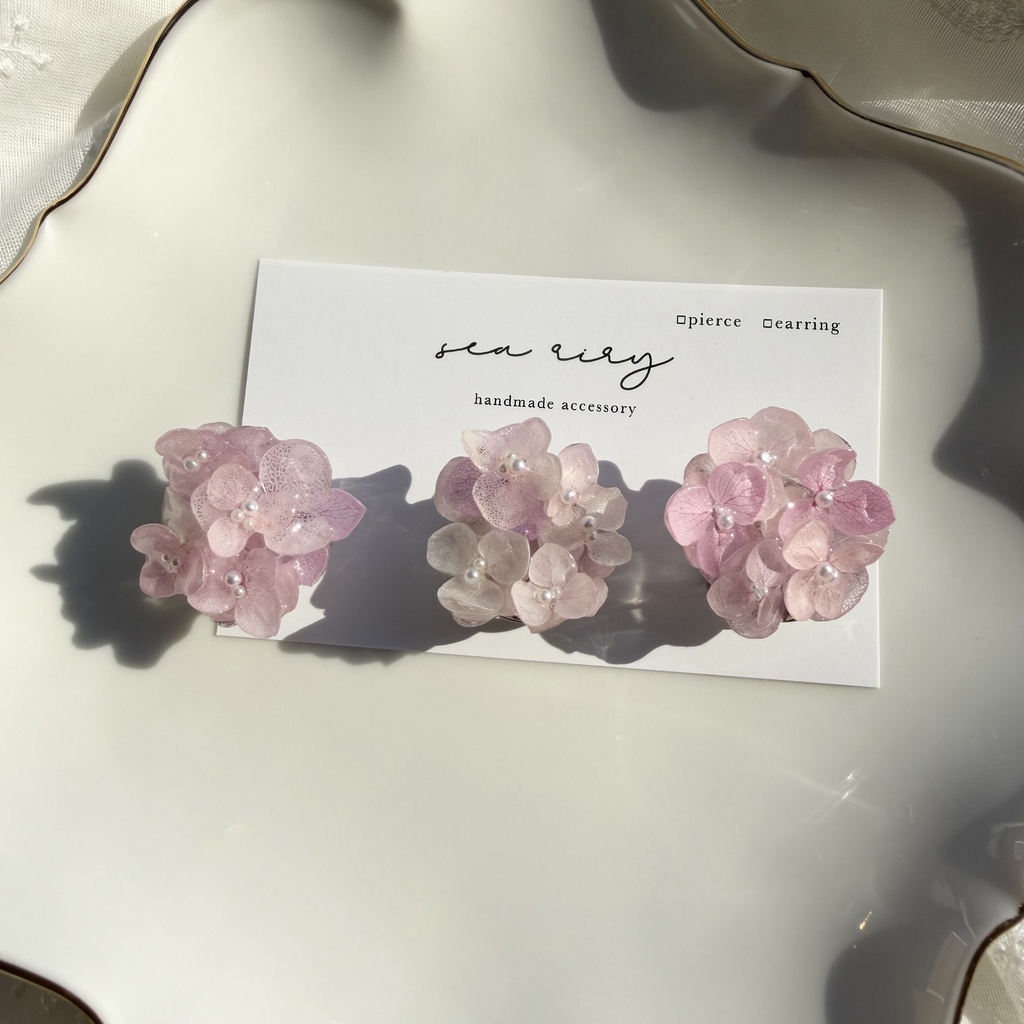no.400 再販 パステルライラックmixの紫陽花の帯留 あじさい アジサイ 和装小物 着物 ハンドメイド 帯留