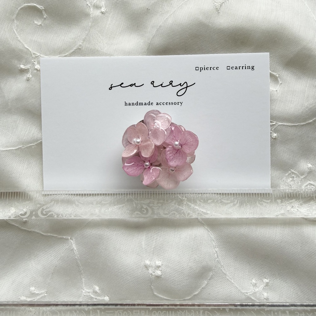 no.400 再販 パステルライラックmixの紫陽花の帯留 あじさい アジサイ 和装小物 着物 ハンドメイド 帯留