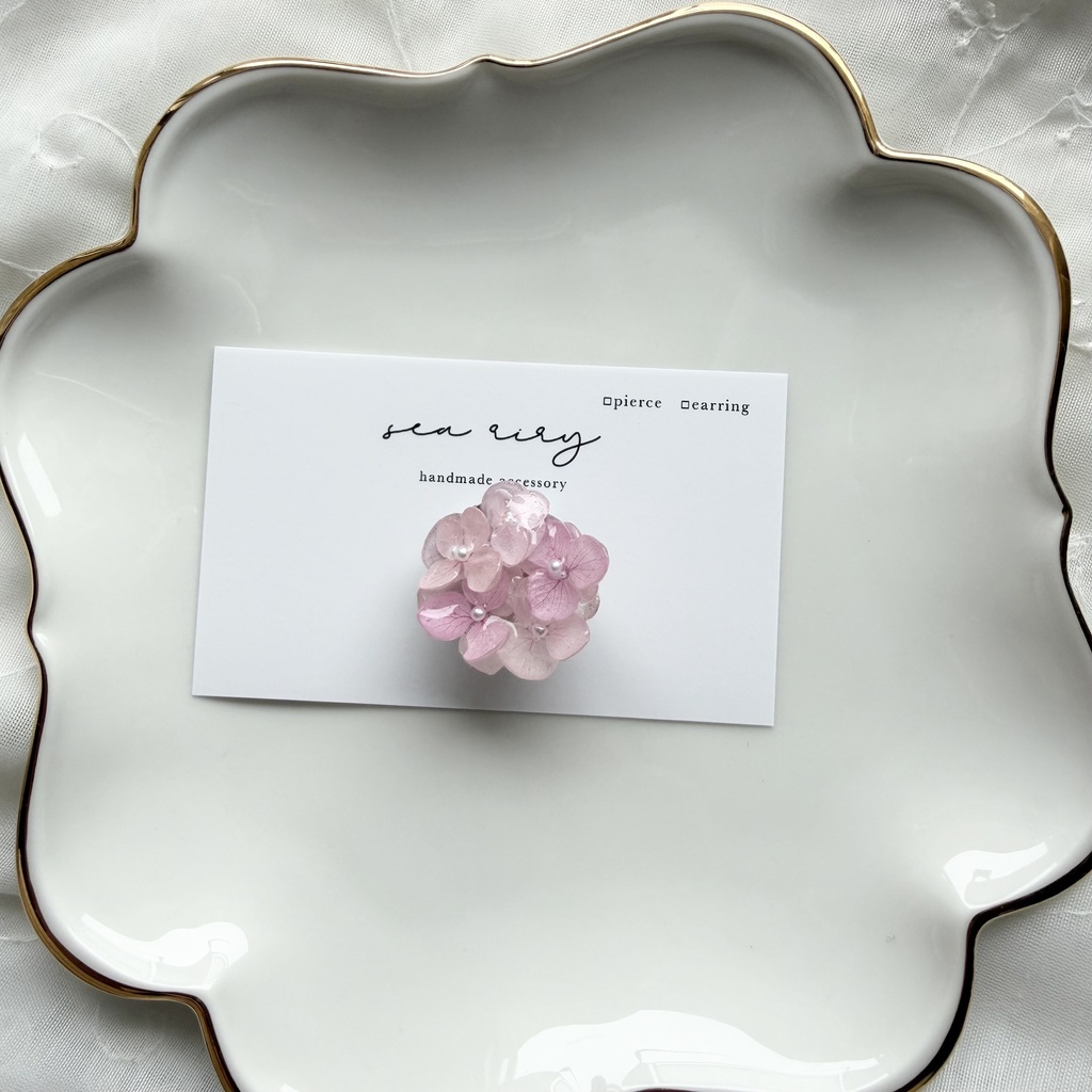 no.400 再販 パステルライラックmixの紫陽花の帯留 あじさい アジサイ 和装小物 着物 ハンドメイド 帯留
