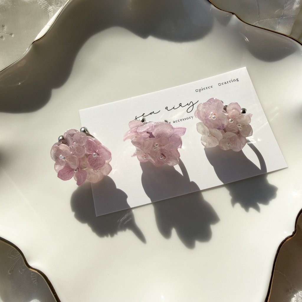 no.401 再販 パステルライラックmixの紫陽花の帯留 あじさい アジサイ 和装小物 着物 ハンドメイド 帯留