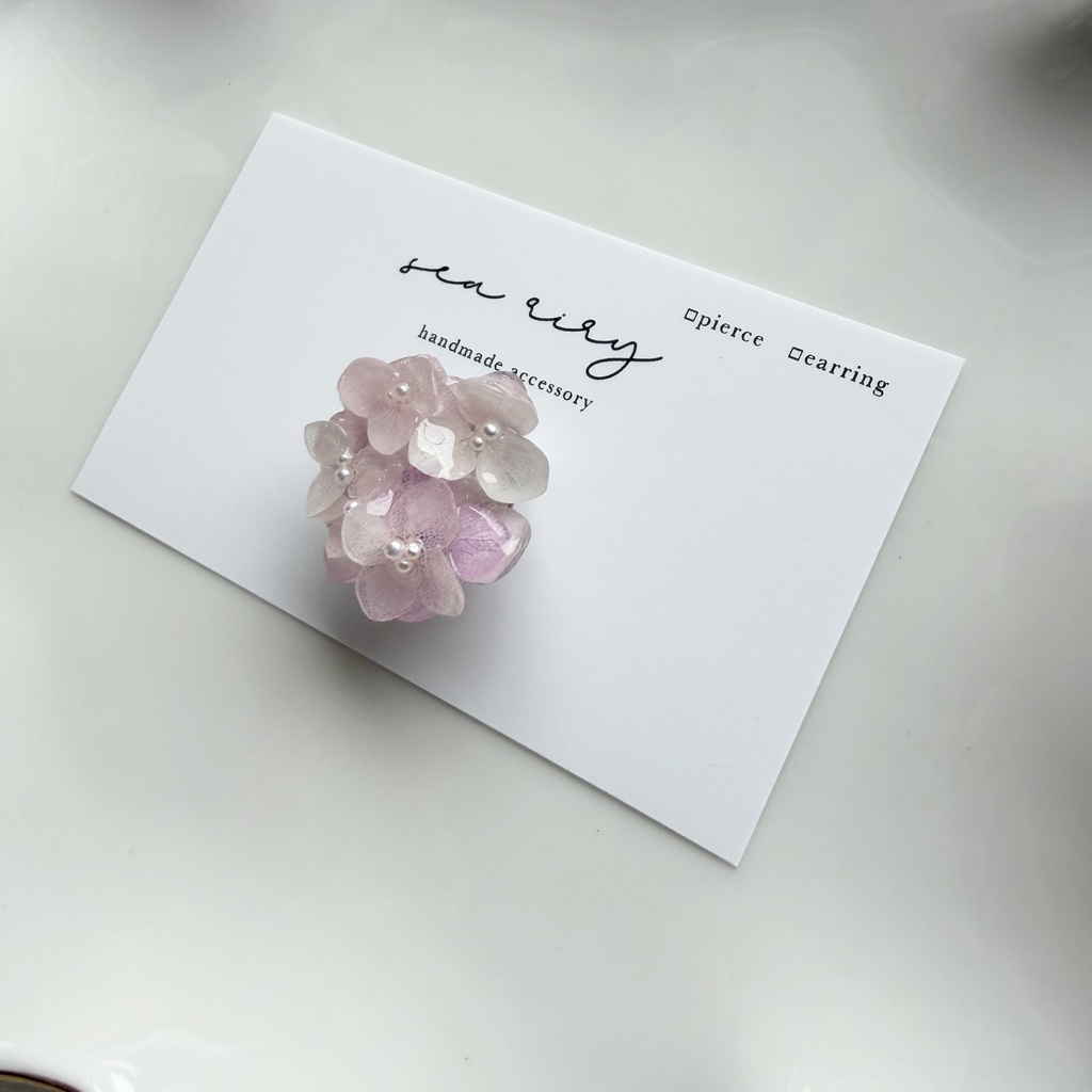 no.401 再販 パステルライラックmixの紫陽花の帯留 あじさい アジサイ 和装小物 着物 ハンドメイド 帯留