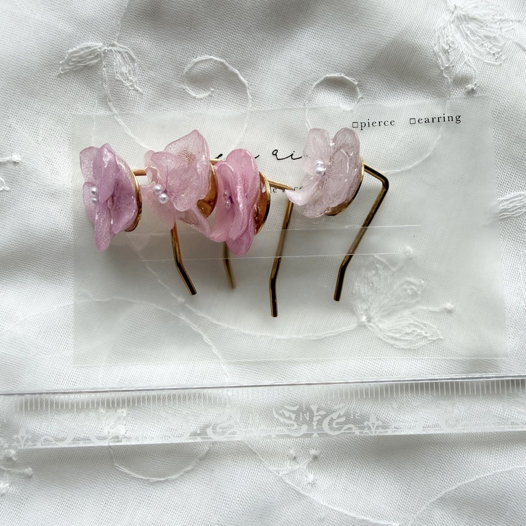 no.403 限定セット パステルライラックmixの紫陽花ポニーフック 本物のお花 紫陽花 ヘアアクセサリー 髪飾り