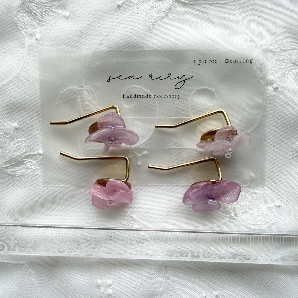 no.403 限定セット パステルライラックmixの紫陽花ポニーフック 本物のお花 紫陽花 ヘアアクセサリー 髪飾り