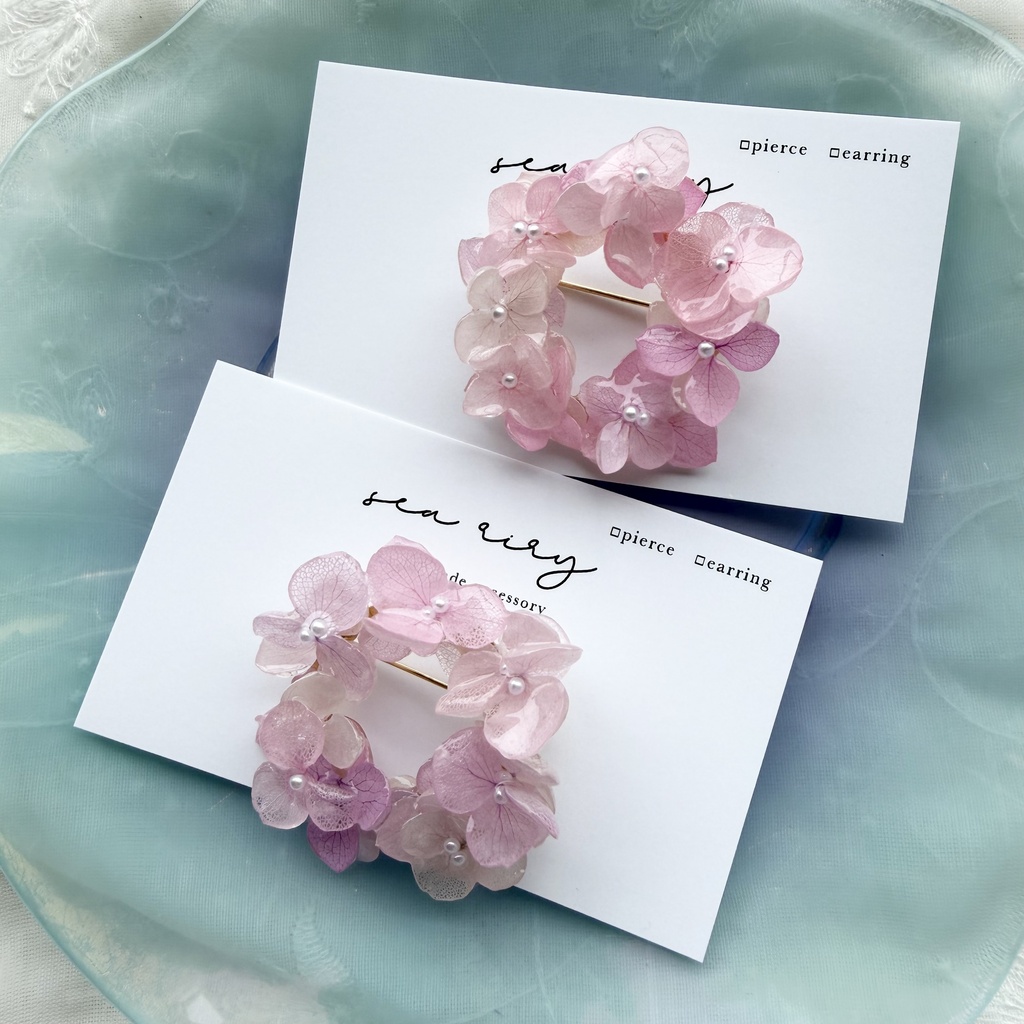 no.404 再販 パステルライラックmixの紫陽花ブローチ 本物のお花 帯留金具付き 帯留 着物 ブローチ