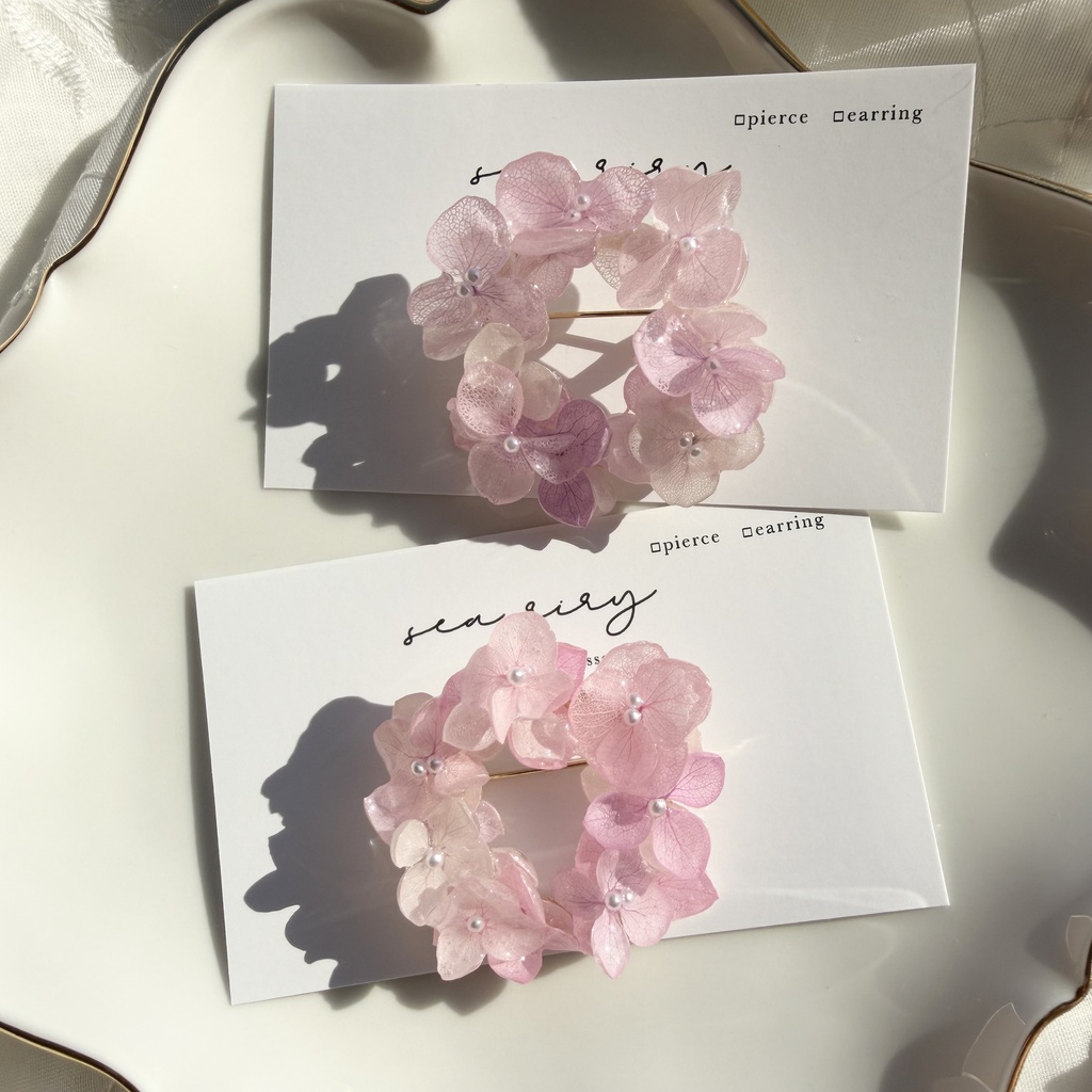 no.405 再販 パステルライラックmixの紫陽花ブローチ 本物のお花 帯留金具付き 帯留 着物 ブローチ