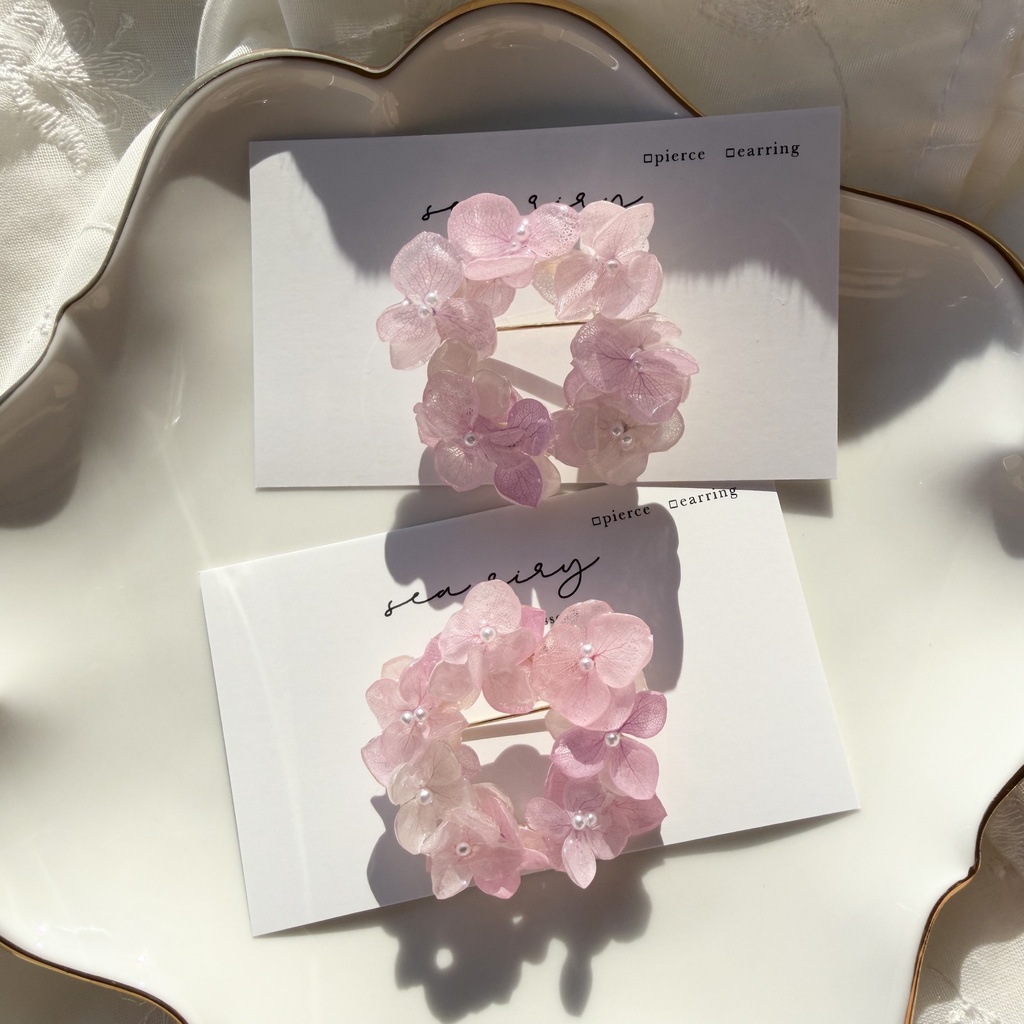 no.405 再販 パステルライラックmixの紫陽花ブローチ 本物のお花 帯留金具付き 帯留 着物 ブローチ