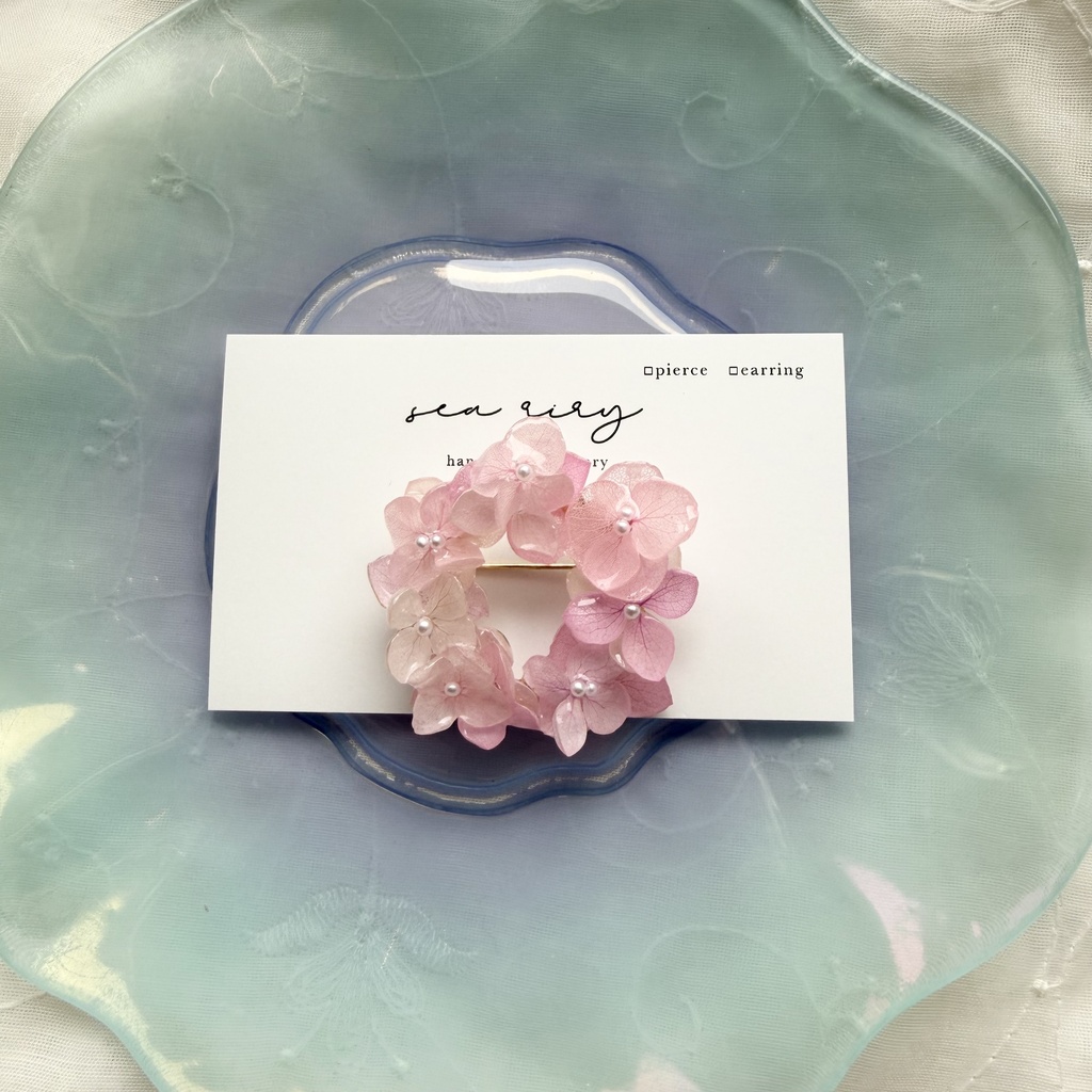 no.405 再販 パステルライラックmixの紫陽花ブローチ 本物のお花 帯留金具付き 帯留 着物 ブローチ