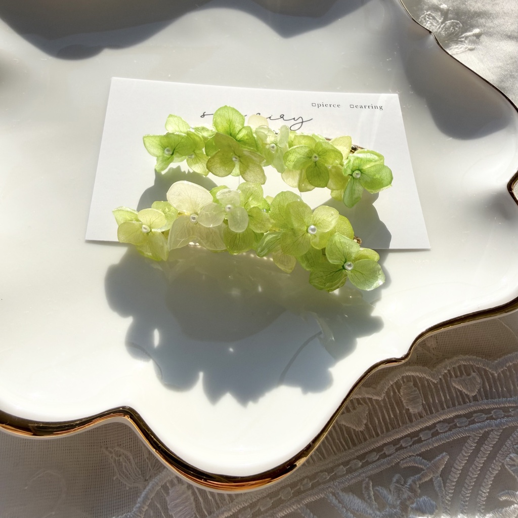no.415 限定セット グリーンmixの紫陽花ヘアクリップ 本物のお花 紫陽花 アジサイ ヘアクリップ 髪飾り