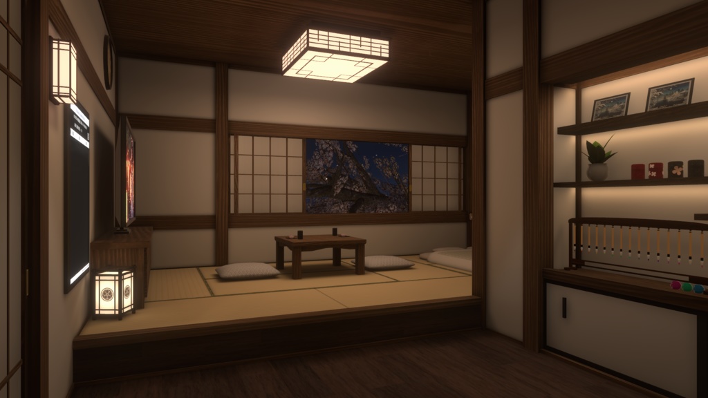 【VRChat向けワールド】旅館の一室「宵帳」(筆ペン同梱済み)