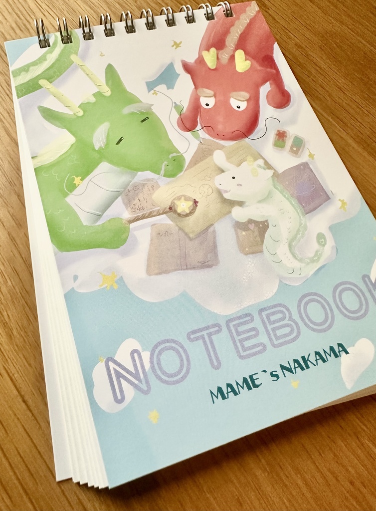 メモ帳 A6 無地 まめ龍「NAKAMA」スケッチ ノート