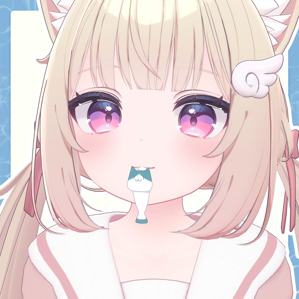 くわえるねこさかな【VRC想定アクセサリ】