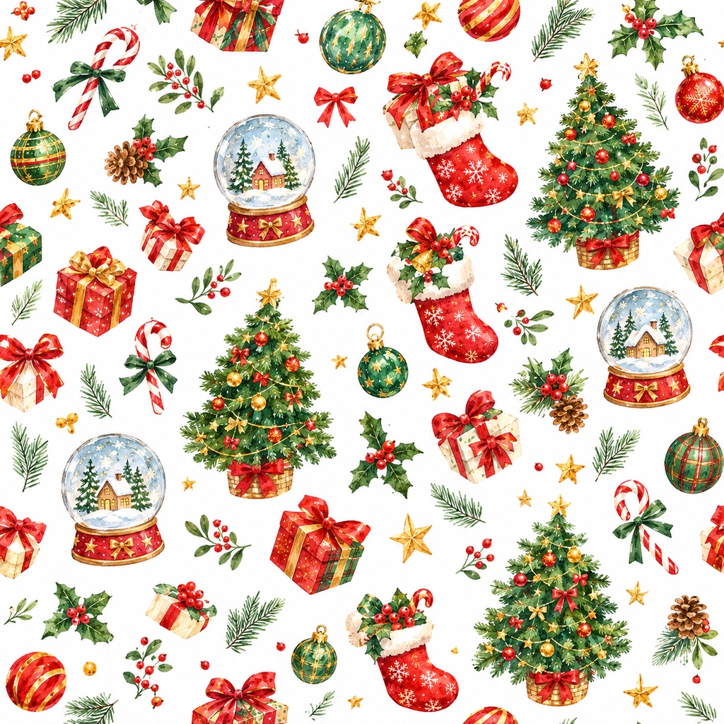 🎄クリスマス水彩画スタイル🎄
