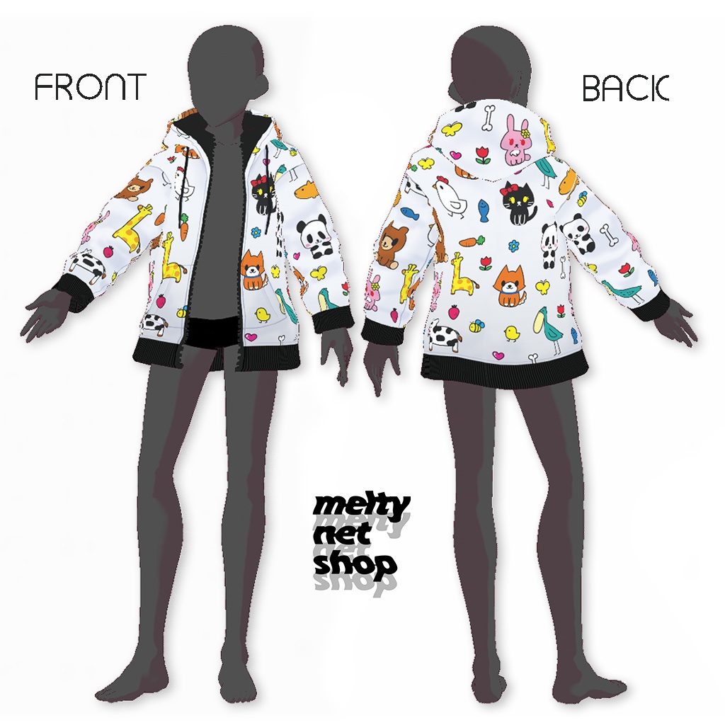 【VRoid】あにまるパーカー【柄・無地/正式版】