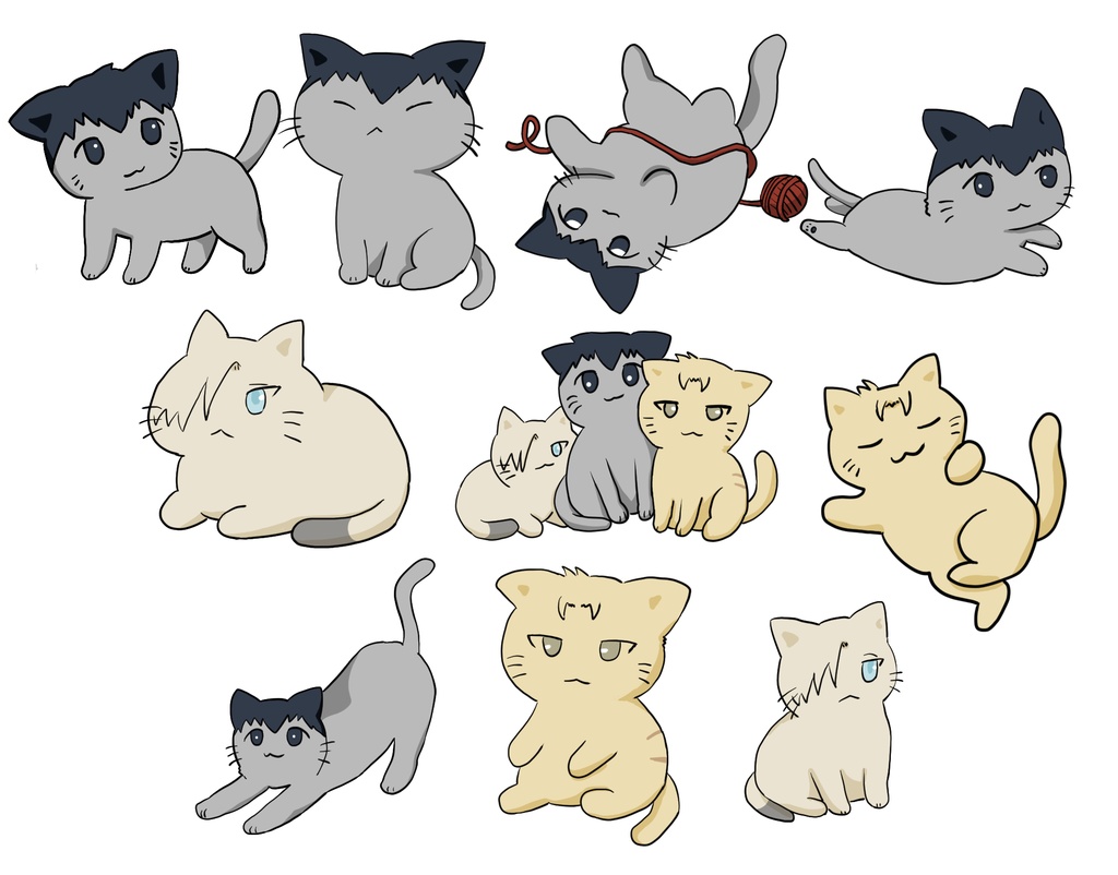 同郷ねこフレークシール