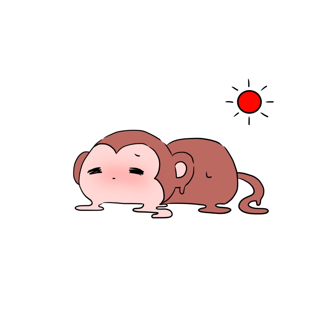 溶け申(さる)キッズTシャツ