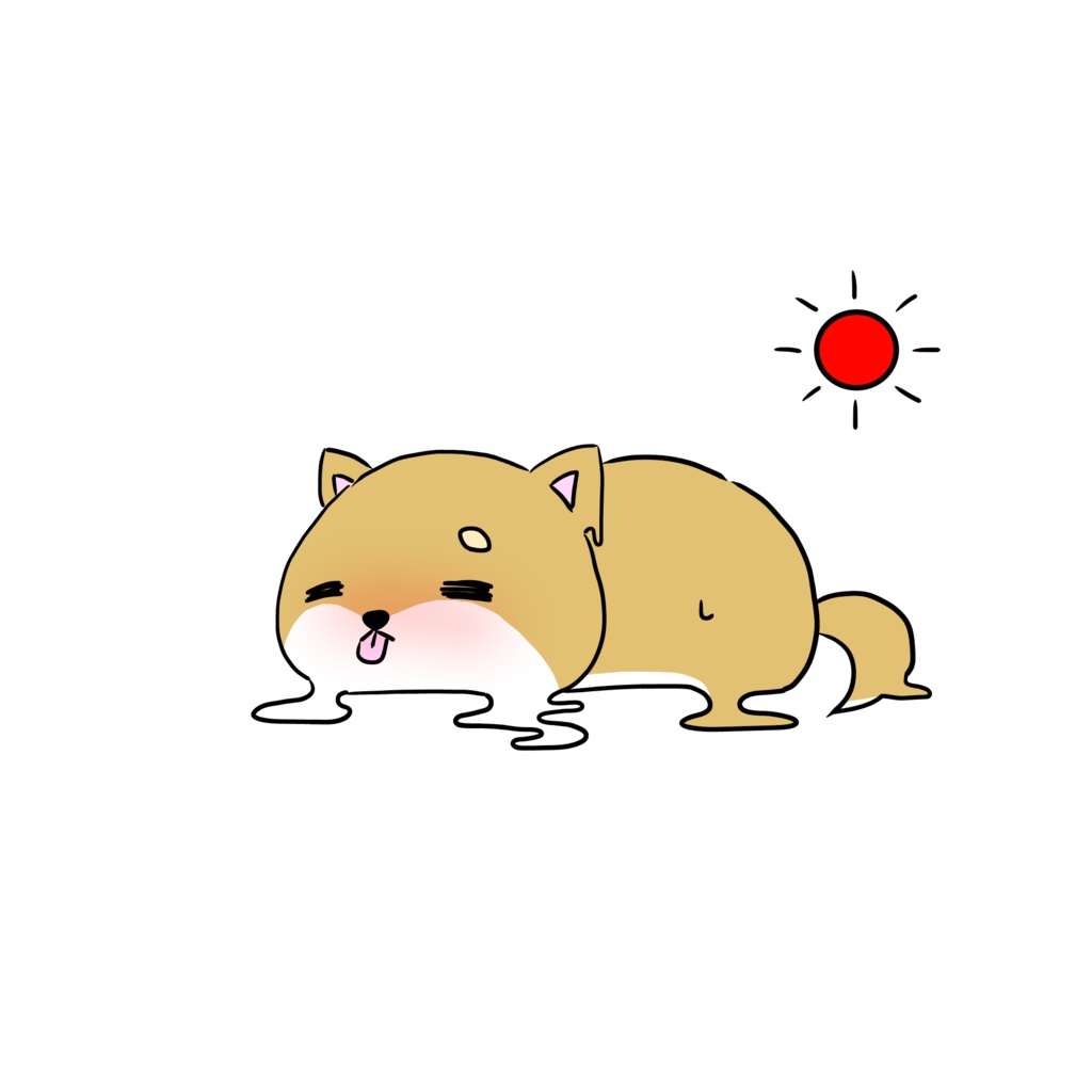 溶け戌(いぬ)キッズTシャツ