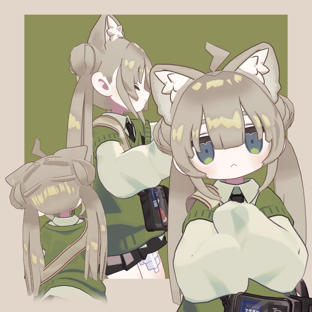 『キプフェル対応』お団子ツインテ【髪型3Dモデル】