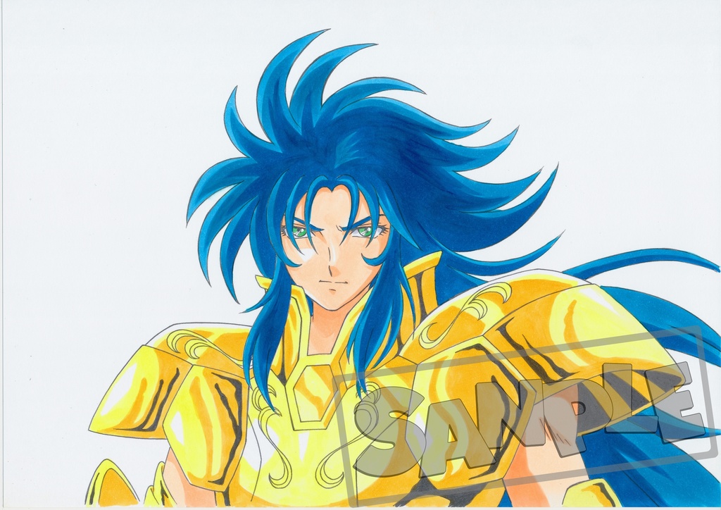 一点もの コピック 手書き イラスト A4サイズ 聖闘士星矢 黄金聖闘士 双子座（ジェミニ）のサガ ②