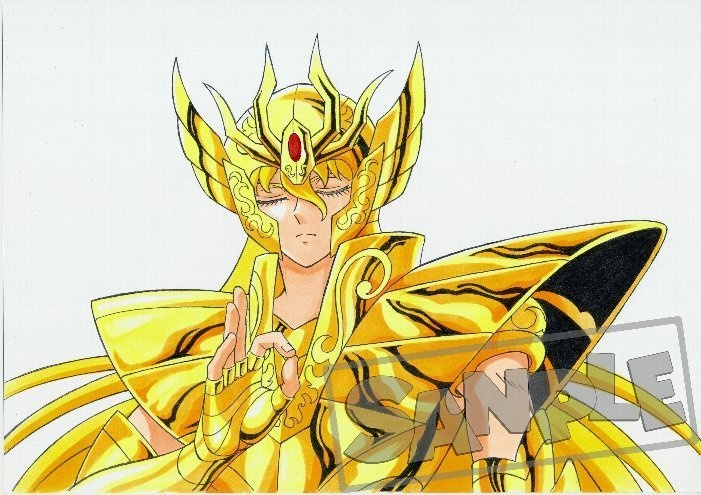 一点もの コピック 手書き イラスト A4サイズ 聖闘士星矢 黄金聖闘士 乙女座（バルゴ）のシャカ