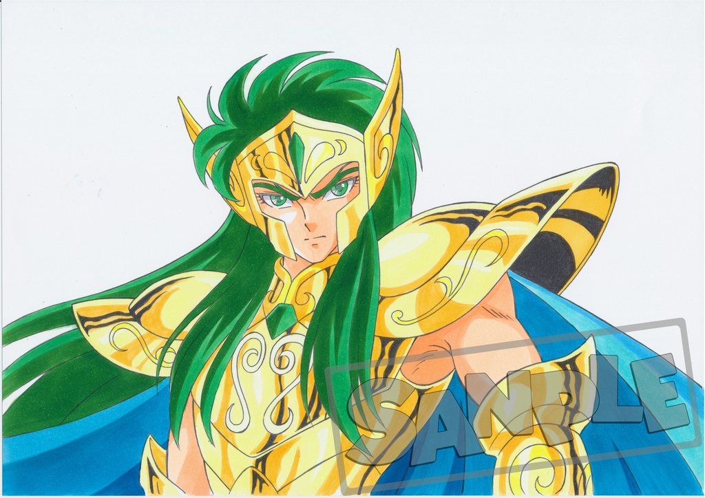 一点もの コピック 手書き イラスト A4サイズ聖闘士星矢 黄金聖闘士 水瓶座（アクエリアス）のカミュ