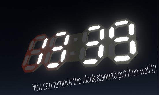 LED Digital Clock Prop 【VRChat】