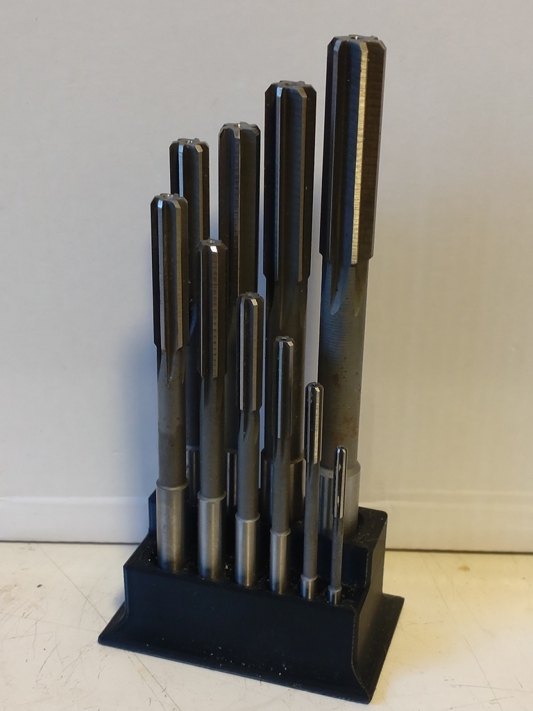 リーマーホルダー（3mm～12mm10個入り用）STL　無料版あり