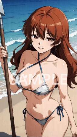 【MP4】VTuber配信背景｜動く夏のビーチ水着アニメーション｜1080×1920縦型｜OBS対応｜10秒シームレスループ（お試し無料 FREE）